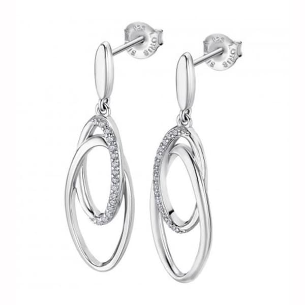 Örhängen - Lotus - Silverörhängen - Flätat mönster - Zirkoniumoxid - Silver