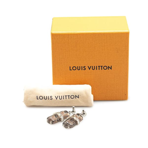 Pre-owned Louis Vuitton Brass Book Le Reille Rock My World Earrings Silver