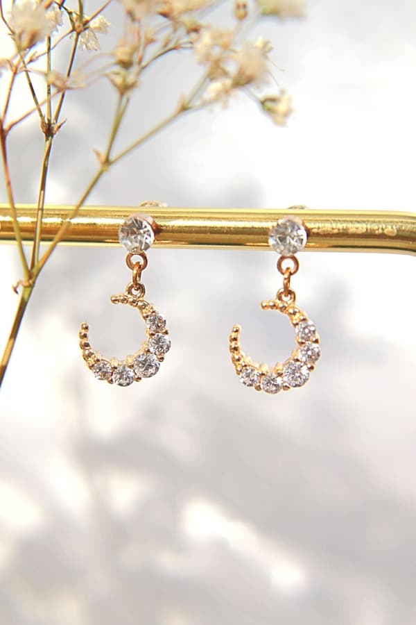 24 karat gul belagt Moon Zirconia øredobber