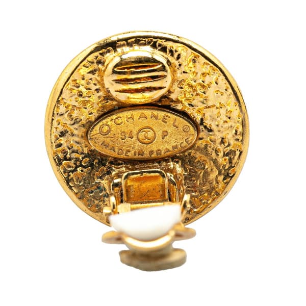 Pre-owned Chanel Gold Plated CC Clip on Earrings Gold