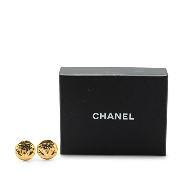 Pre-owned Chanel Gold Plated CC Clip on Earrings Gold