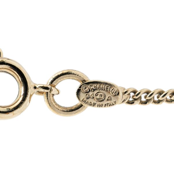 Pre-owned Chanel Gold Plated CC No.5 Perfume Bottle Pendant Necklace Gold