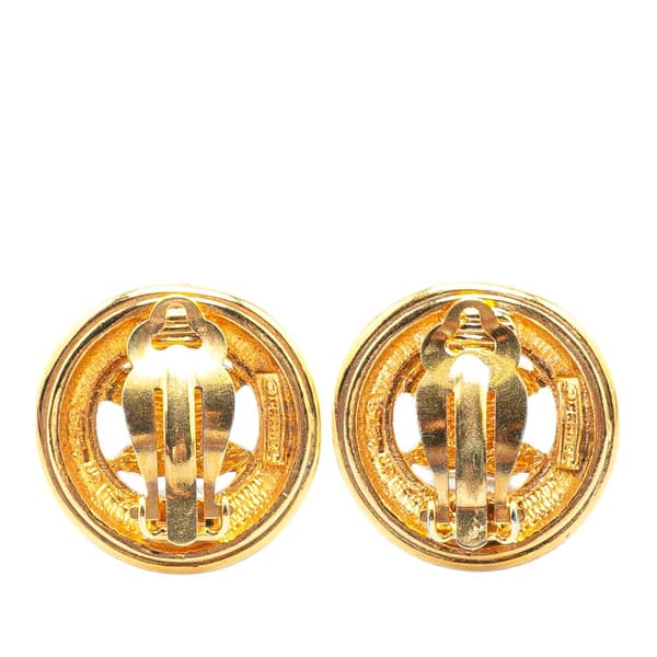 Pre-owned Chanel Gold Plated CC Clip On Earrings Gold