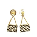 Miniatyrbillede 2 af 4: Pre-owned Chanel CC Gold Plated Flap Bag Drop Clip On Earrings Gold