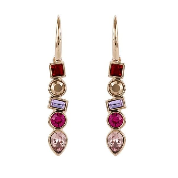 Örhängen - SWAROVSKI - ADORE - Roséguld metall - Flerfärgade kristaller - Kroklås