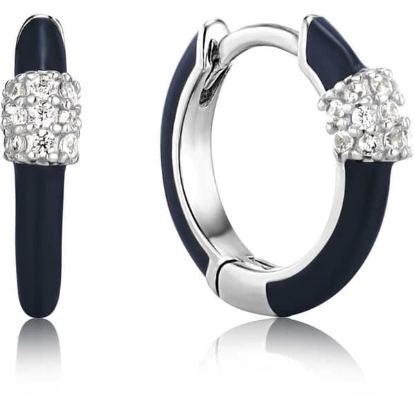 Ania Haie Bright Future örhängen för kvinnor - Silver och svart - Silver - 12 mm - 1,8 mm - 1 mm - 0,9 mm