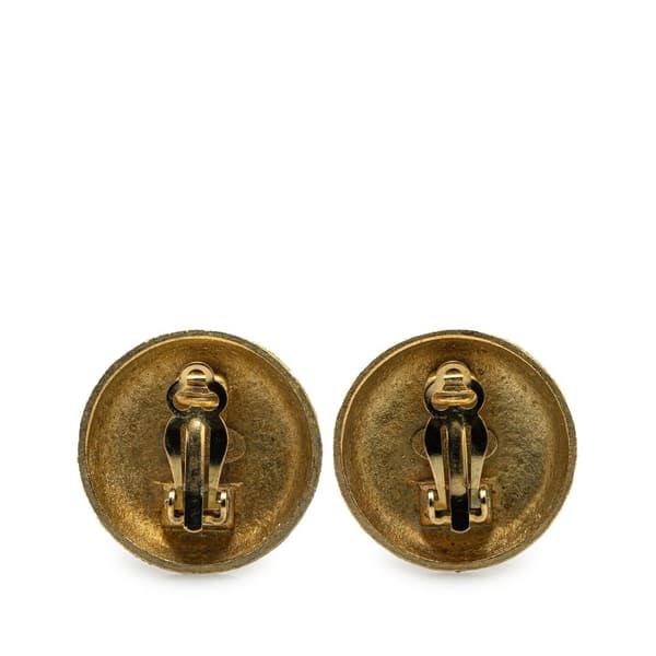 Pre-owned Chanel Gold Plated CC Clip On Earrings Gold