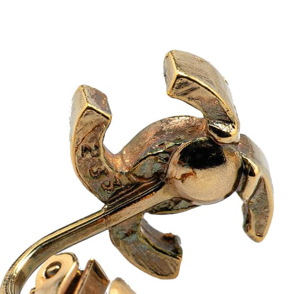 Pre-owned Chanel Gold Plated CC Clip On Earrings Gold