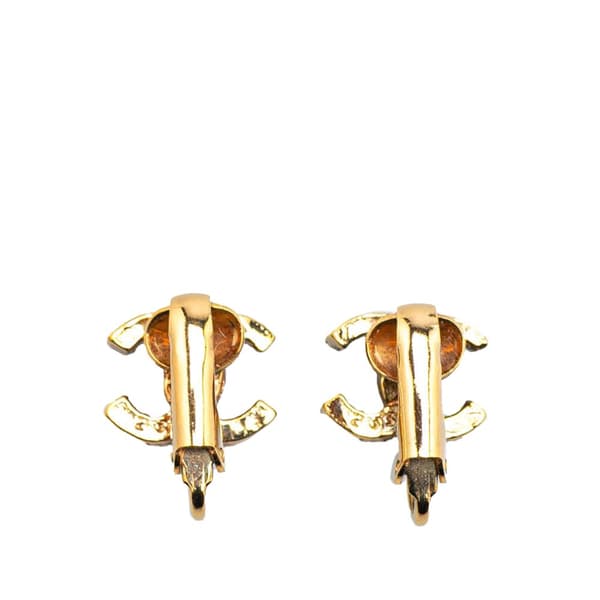 Pre-owned Chanel Gold Plated CC Clip On Earrings Gold