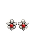 Miniatyrbilde 1 av 3: Pre-owned Chanel Silver Plated Gripoix Flower Clip On Earrings Silver