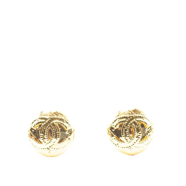 Pre-owned Chanel Gold Plated CC Clip on Earrings Gold