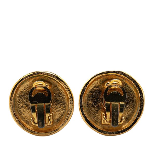 Pre-owned Chanel Gold Plated Faux Pearl Clip On Earrings Gold