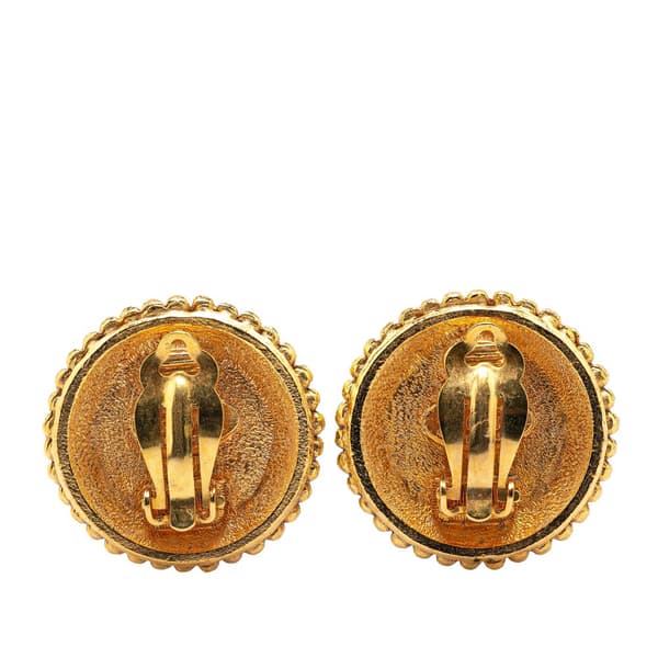 Pre-owned Chanel Gold Plated Faux Pearl Clip On Earrings Gold