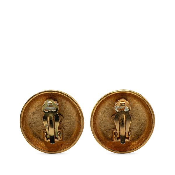 Pre-owned Chanel Gold Plated CC Clip On Earrings Gold