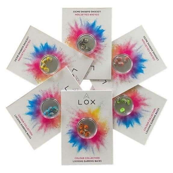 Örhängen - ABIJOUX - LOX - Hypoallergeniska - Gul - 2 par - Säker låsning