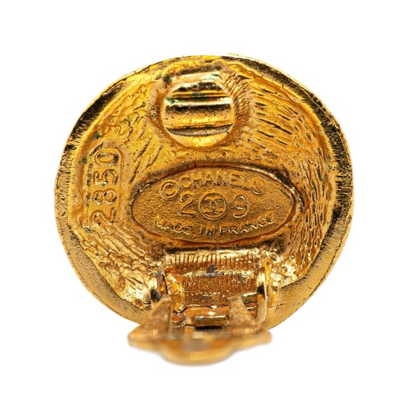 Pre-owned Chanel Gold Plated CC Clip On Earrings Gold