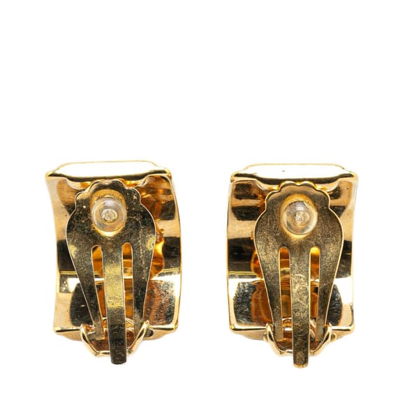 Pre-owned Hermès Enamel Cloisonne Clip On Earrings Gold