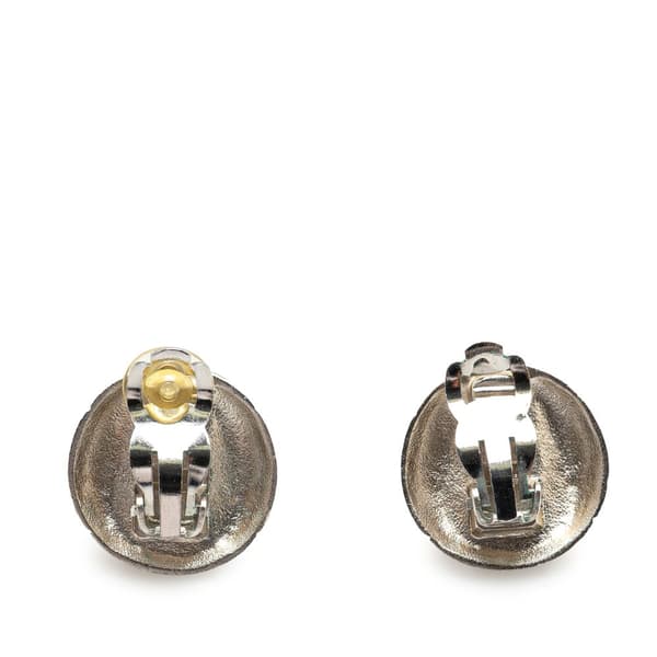 Pre-owned Chanel Silver CC Clip On Earrings Silver