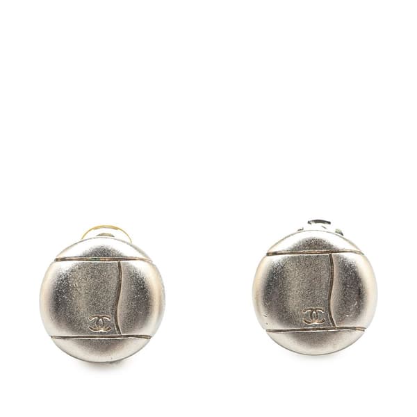Pre-owned Chanel Silver CC Clip On Earrings Silver