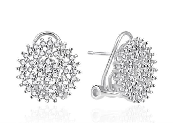 Silver earrings with cubic zirconia AGT-E030KKW