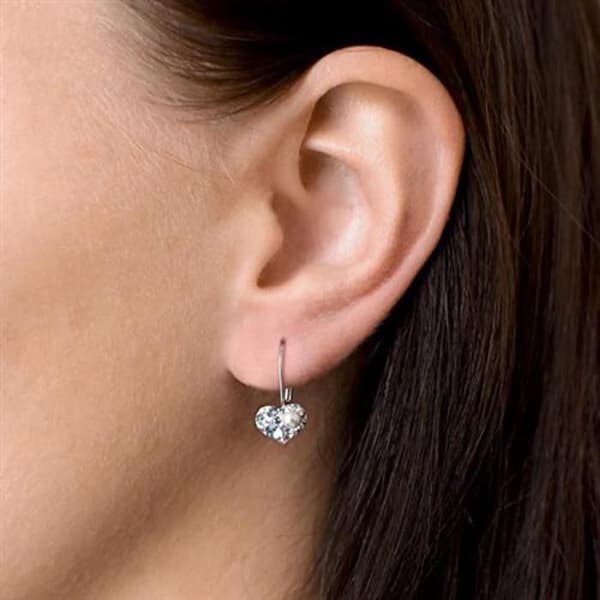 Örhängen hjärtan med Swarovski-kristaller 31125.9 aqua