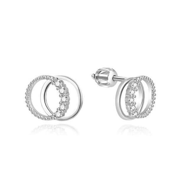 Elegant silver earrings with cubic zirconia AGUP3539S