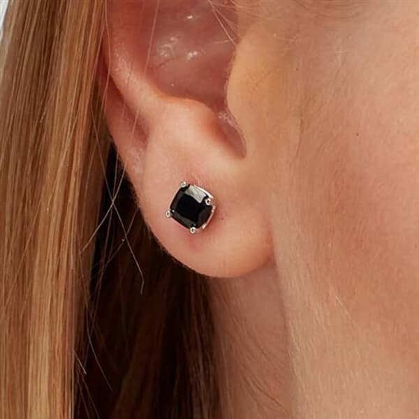 Enkla örhängen i silver Fancy Mystery Black FMB06