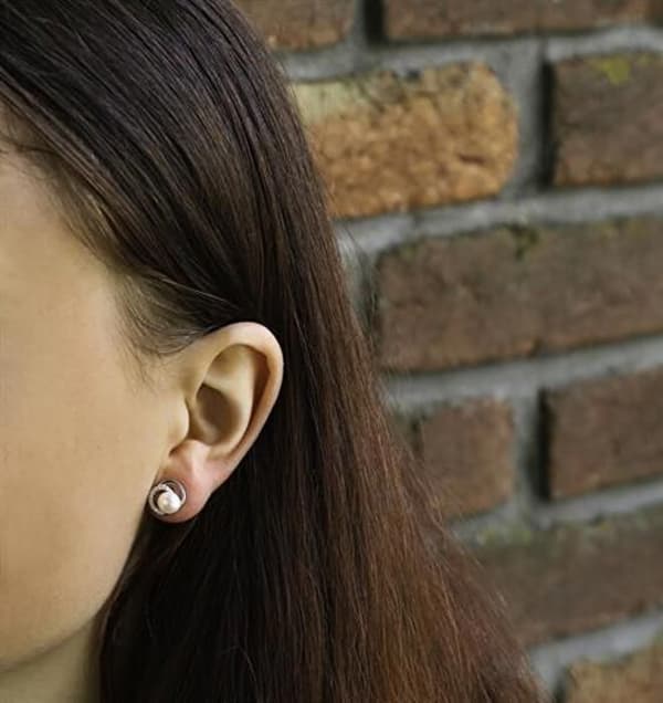 Eleganta pärlörhängen med kubisk zirkon AGUP1321PL