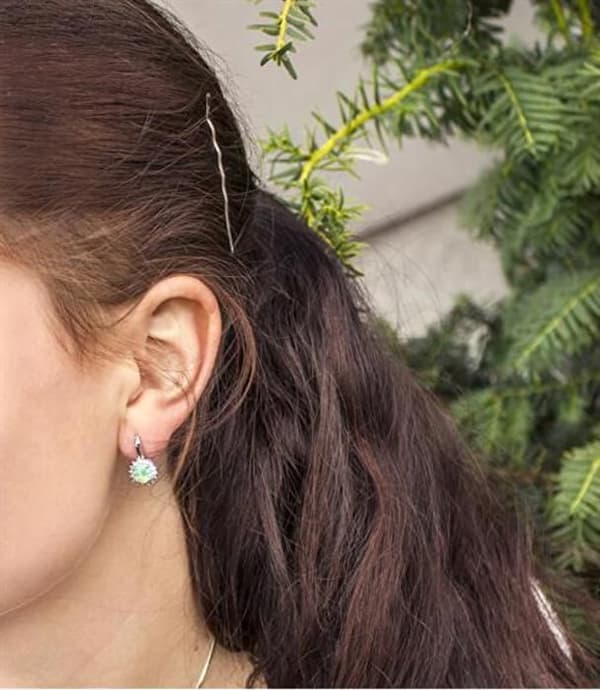 Örhängen i silver med syntetiska opaler och klara kristaller AGUC1206