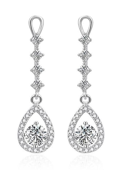 Hängande örhängen i silver med kubisk zirkon AGT-E114PW
