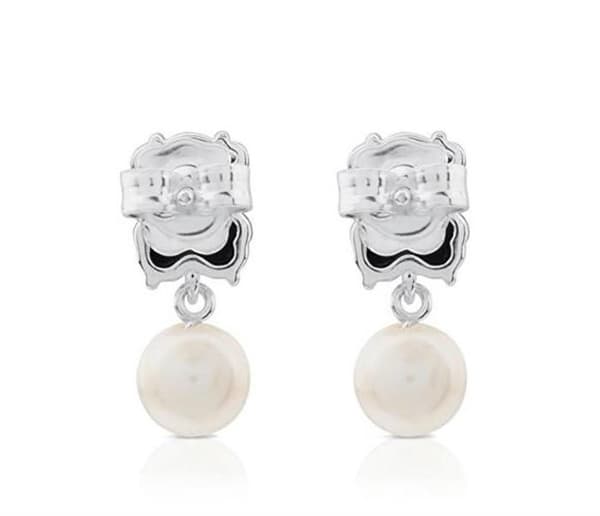 Hängande örhängen i silver med onyx och pärla Erma 1000136700