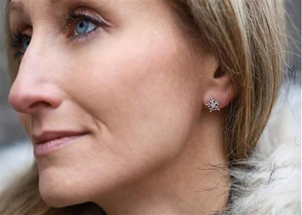 Magnifika silver örhängen Snöflingor AGT-E013PW