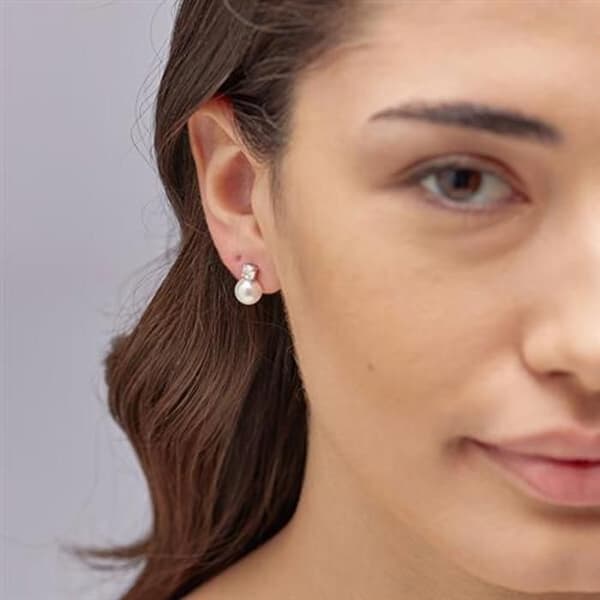 Fina silverörhängen Fancy Infinite White FIW145