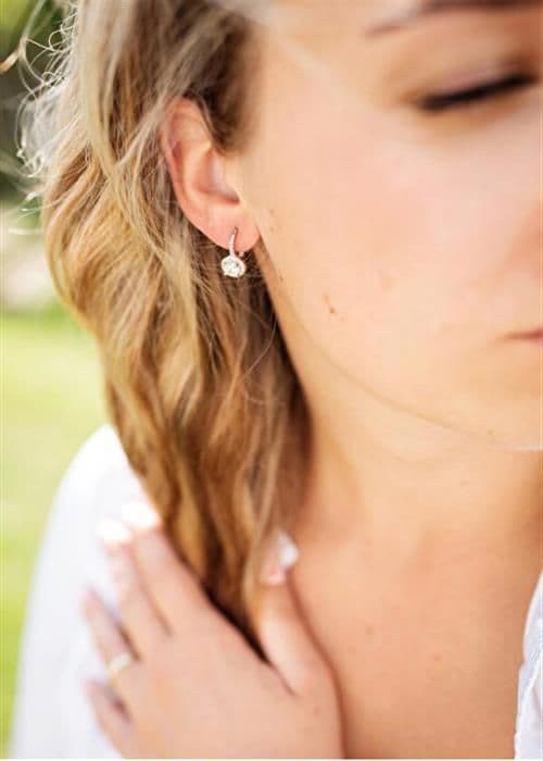Silver earrings with cubic zirconia AGUC3528