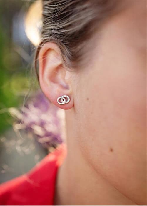 Silver earrings with cubic zirconia AGUP3480