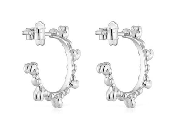 Runda örhängen i silver Ourson 1004194700