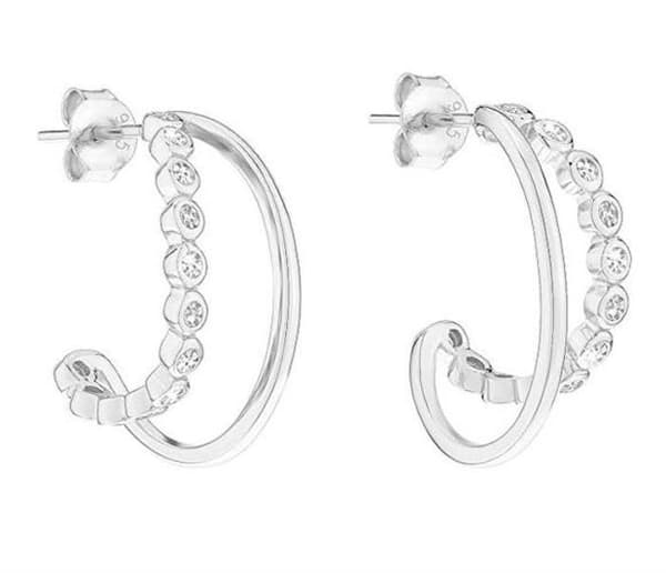 Silver earrings with cubic zirconia Tiny Glimmer TJ-0609-E-21