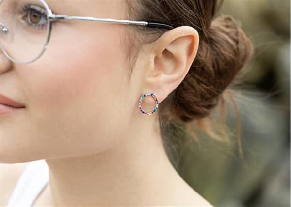 Silver earrings with colored cubic zirconia AGT-E163PC
