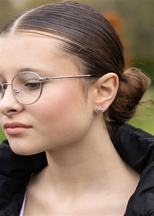 Eleganta silverörhängen med kubisk zirkon AGT-E117SW