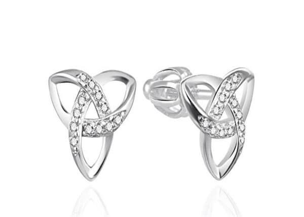 Eleganta silverörhängen med kubisk zirkon AGT-E117SW