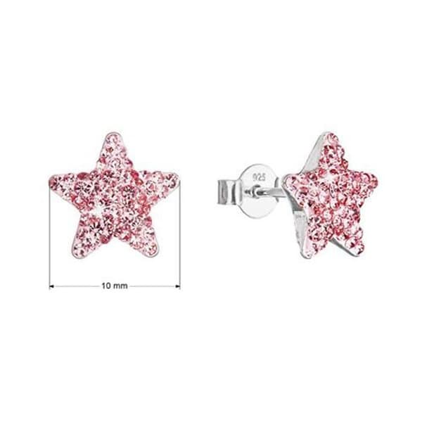 Örhängen i silver Sjöstjärna med Preciosa kristaller 31312.3 ljusrosa