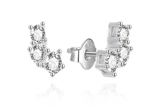 Silver earrings with cubic zirconia AGUP3470