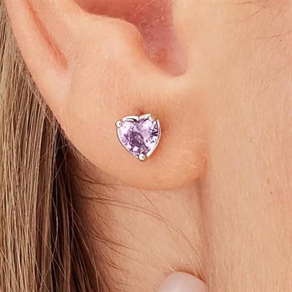 Enkla silverörhängen Fantasi hjärtan Magic Purple FMP92
