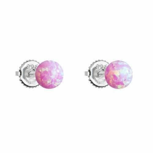 Örhängen Evolution Group i silver med rosa syntetiska opaler 11246.3 rosa, för kvinnor