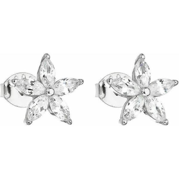 Örhängen Evolution Group i silver med vit zirkonblomma 11069.1, för kvinna, Seg0338