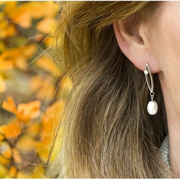 Silver Earrings Beneto with Real Pearls Aguc2615p, for Women, Sbe1025