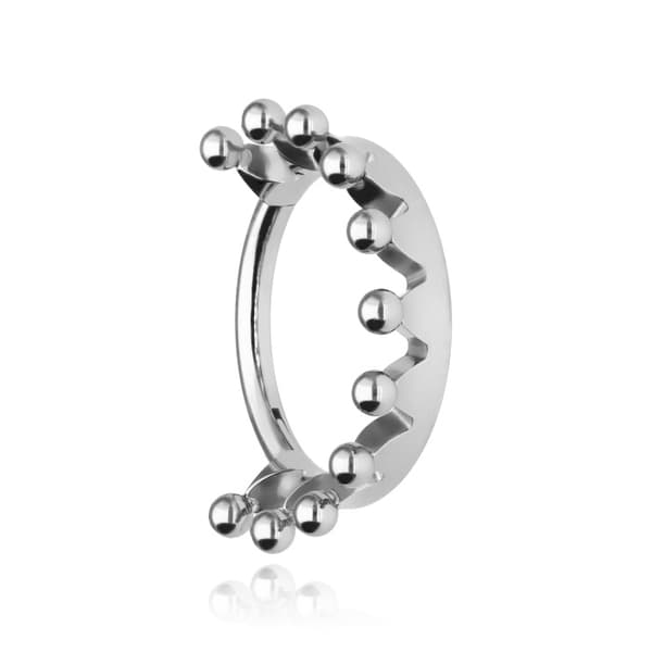 Titanium bøjle øreringe klikker krone - sølv - TK-045 1,2/8