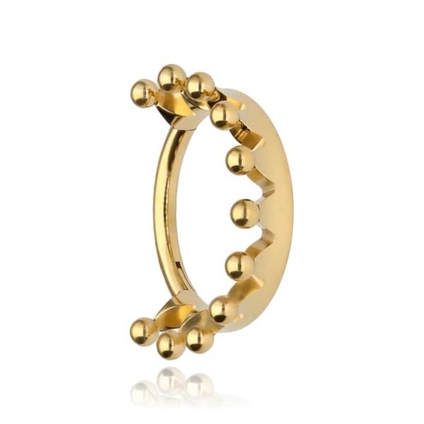 Titanium clicker hoop øreringe krone - guld - TK-045 1.2/10