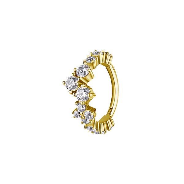 Clicker hoop örhänge med vita zirkoner - CoCr NF - guld - K-066 1,2/8