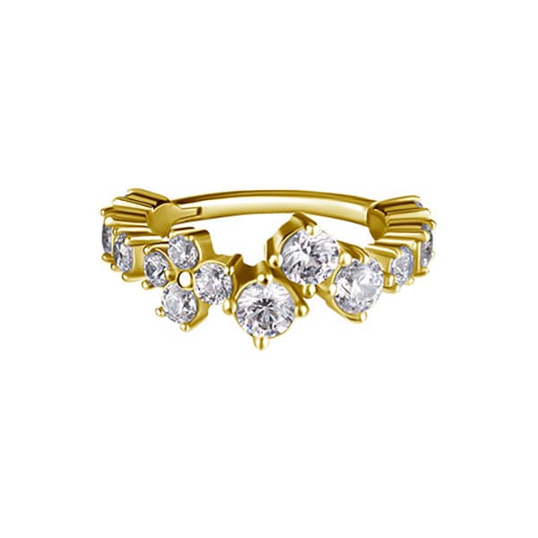 Clicker hoop örhänge med vita zirkoner - CoCr NF - guld - K-066 1,2/8